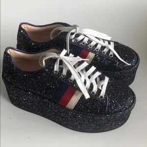 gucci glitter platform sneakers
